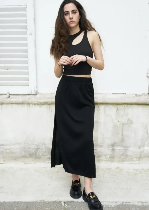 Erotokritos Knitwear | Bottoms*Kirsten-Midi Slit Knit Skirt