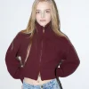 Erotokritos Knitwear | Coats & Jackets*Lupita - Crop high neck Cardigan - Burgundy