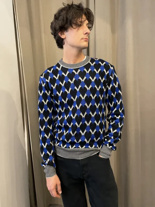 Erotokritos Knitwear | Tops & Shirts*Malko - Geometric Jacquard Sweater