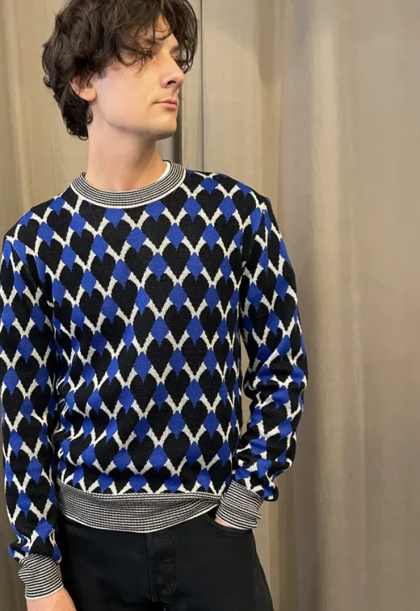 Erotokritos Knitwear | Tops & Shirts*Malko - Geometric Jacquard Sweater