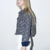 Erotokritos Coats & Jackets*Mira - Crop Cotton Jacket - Diamond Jacquard