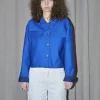 Erotokritos Coats & Jackets*Mira-Cropped Cotton Crepe Jacket-Royal Blue