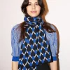 Erotokritos Scarves | Knitwear*Mirri - Knitted Jacquard Scarf- Blue - F