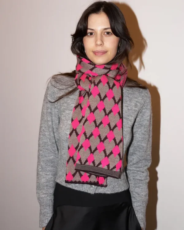 Erotokritos Scarves | Knitwear*Mirri - Knitted Jacquard Scarf- Pink - F