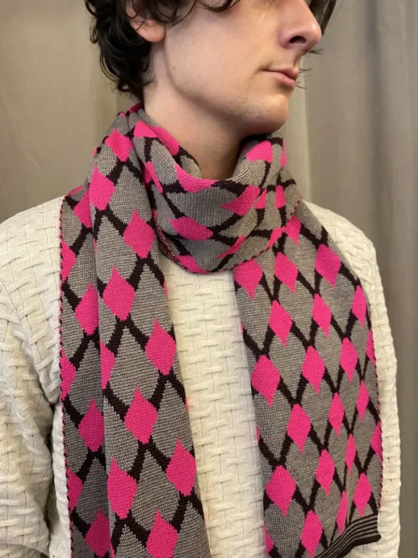 Erotokritos Scarves | Knitwear*Mirri - Knitted Jacquard Scarf- Pink