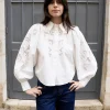 Erotokritos Tops & Shirts*Nanni - Intricate Embroidered Shirt With Balloon Sleeves