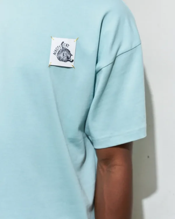 Erotokritos T-Shirts & Sweatshirts | Tops & Shirts*Nasty Cat-Oversize Fit Luxury T Shirt-Pastel Blue