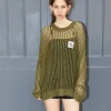 Erotokritos Tops & Shirts | Knitwear*Nasty Cat-Super Oversize Mesh Knit-Olive Green/Unisex