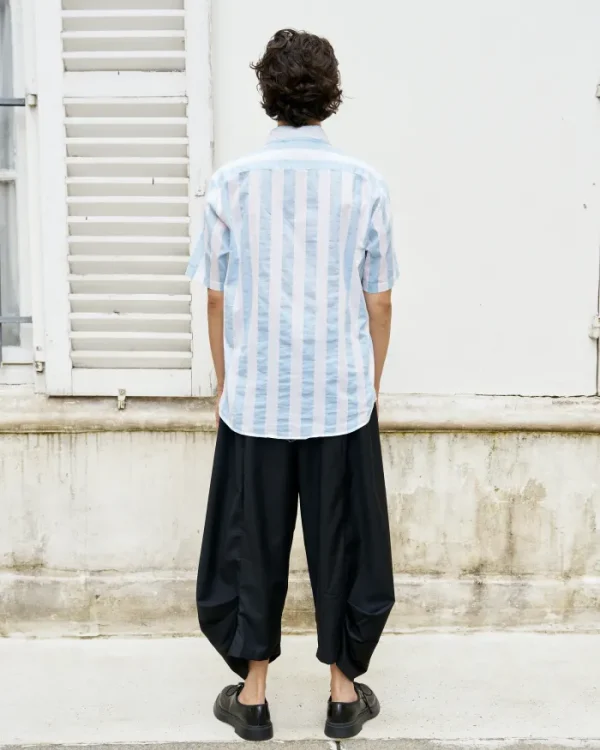 Erotokritos Tops & Shirts*NC Shirt SS-Stripe Cotton Voile Shirt