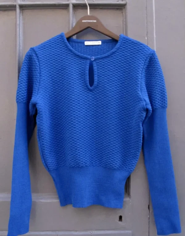 Erotokritos Knitwear | Tops & Shirts*Nevada-Textured Sweater Aviator blue/amber