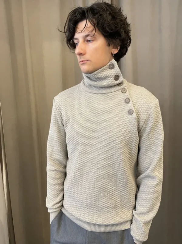 Erotokritos Tops & Shirts | Knitwear*Noa - Textured Turtle Neck Sweater - Cream