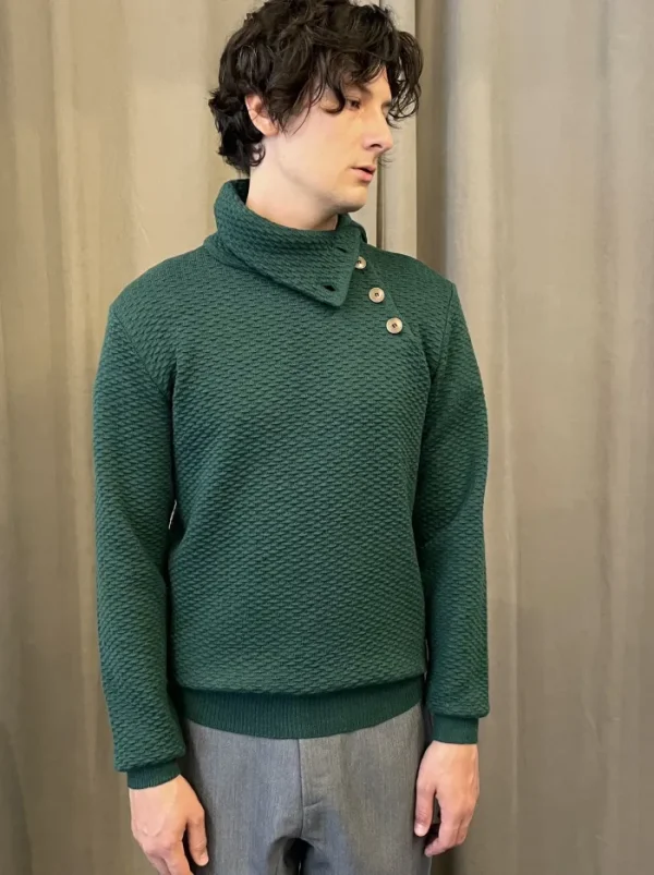 Erotokritos Knitwear | Tops & Shirts*Noa - Textured Turtle Neck Sweater - Green