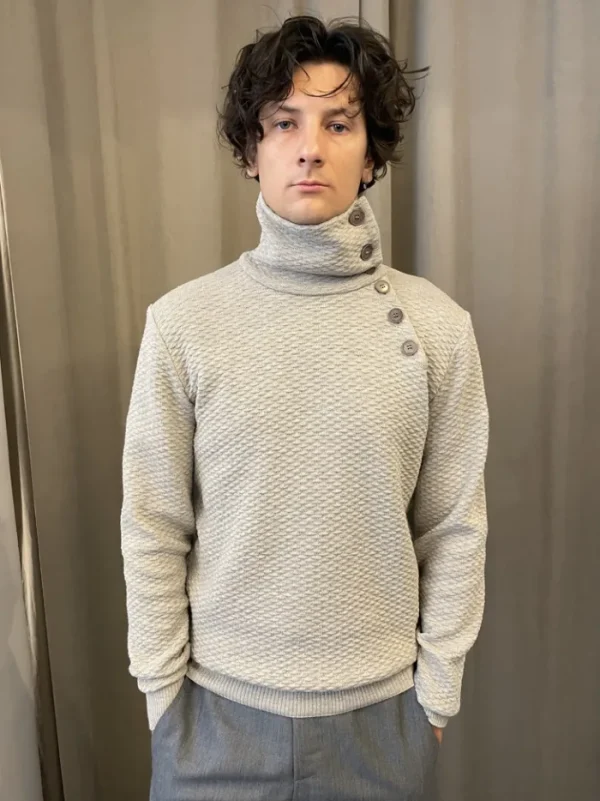 Erotokritos Tops & Shirts | Knitwear*Noa - Textured Turtle Neck Sweater - Cream