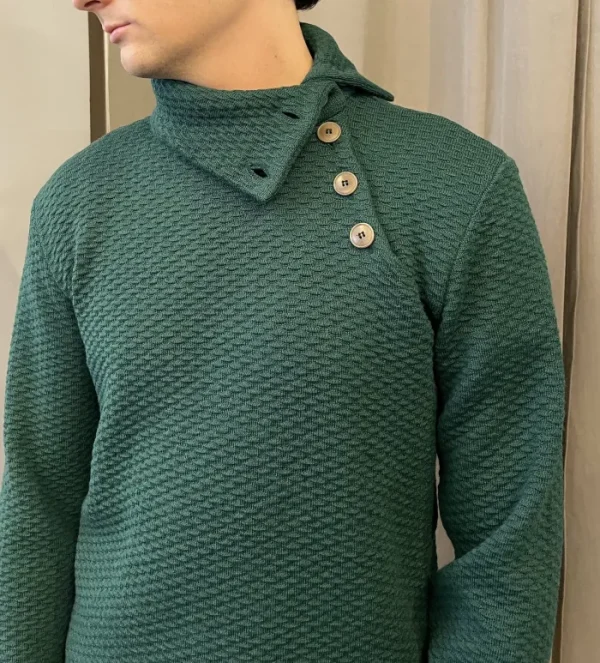 Erotokritos Knitwear | Tops & Shirts*Noa - Textured Turtle Neck Sweater - Green