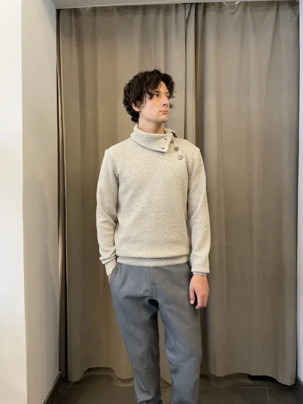 Erotokritos Tops & Shirts | Knitwear*Noa - Textured Turtle Neck Sweater - Cream