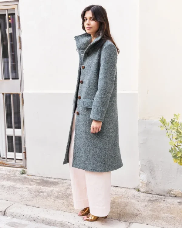 Erotokritos Coats & Jackets*Oleene-Tailored Tweed Coat-Green