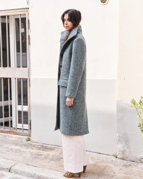 Erotokritos Coats & Jackets*Oleene-Tailored Tweed Coat-Green