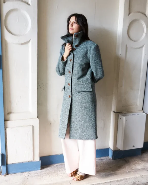 Erotokritos Coats & Jackets*Oleene-Tailored Tweed Coat-Green