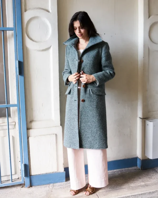 Erotokritos Coats & Jackets*Oleene-Tailored Tweed Coat-Green