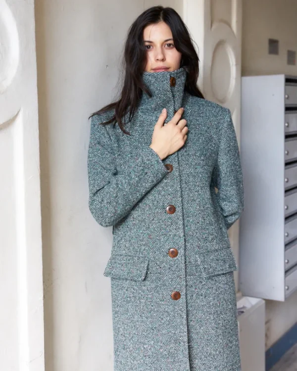 Erotokritos Coats & Jackets*Oleene-Tailored Tweed Coat-Green