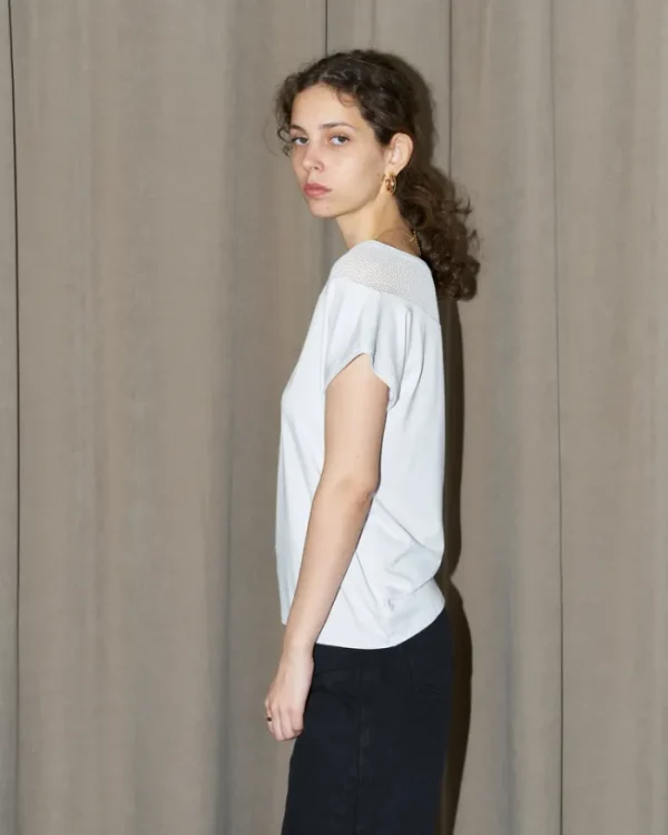 Erotokritos Knitwear | Tops & Shirts*Orsa - Jersey Top with mesh inserts - White