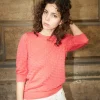 Erotokritos Knitwear | Tops & Shirts*Phiphie-Puff Sleeve Textured Sweater-Coral