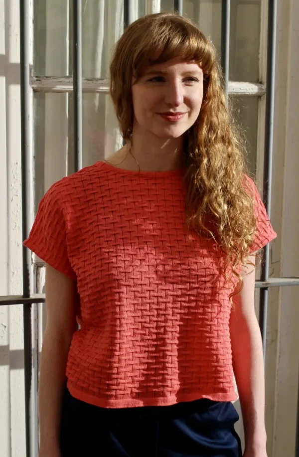 Erotokritos Knitwear | Tops & Shirts*Polina-Knitted Top with Button Down Back-Coral