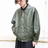 Erotokritos Coats & Jackets*Ramon - Oversized Vegan Leather Retro Jacket - Olive - M