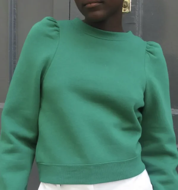 Erotokritos Tops & Shirts*Rasha Puff shoulder Cropped Sweatshirt