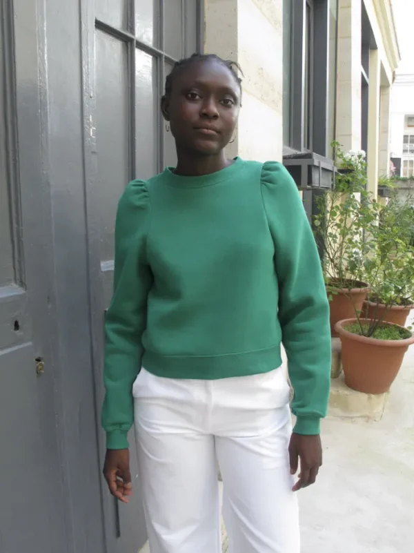 Erotokritos Tops & Shirts*Rasha Puff shoulder Cropped Sweatshirt
