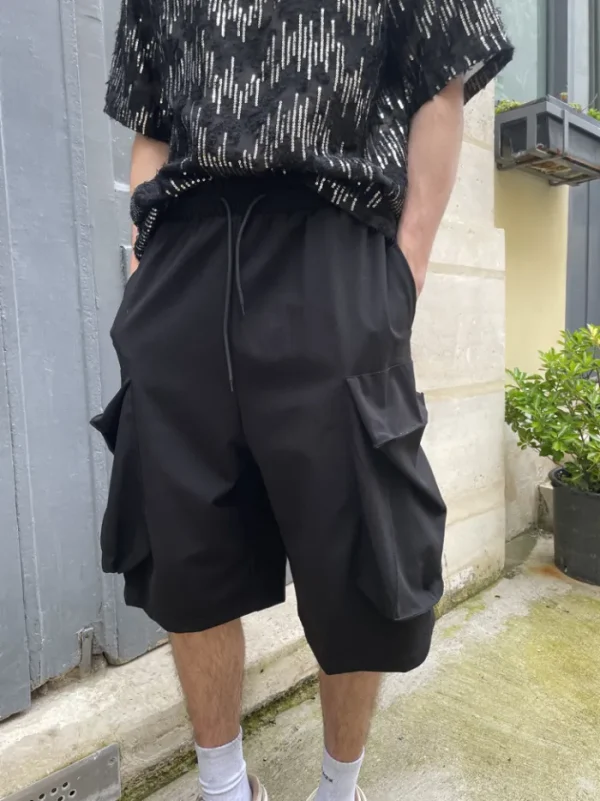 Erotokritos Bottoms*Roger - Oversized Faux Pockets Cargo Shorts