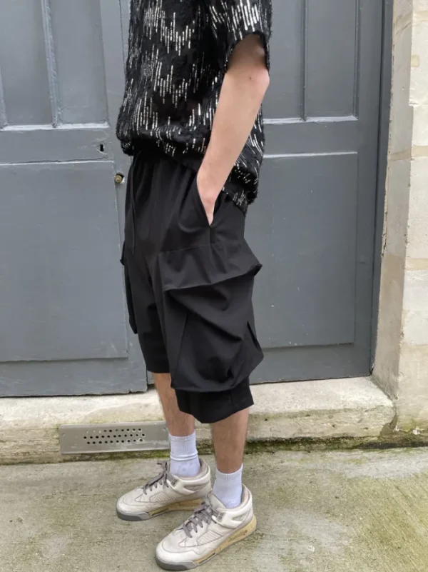 Erotokritos Bottoms*Roger - Oversized Faux Pockets Cargo Shorts