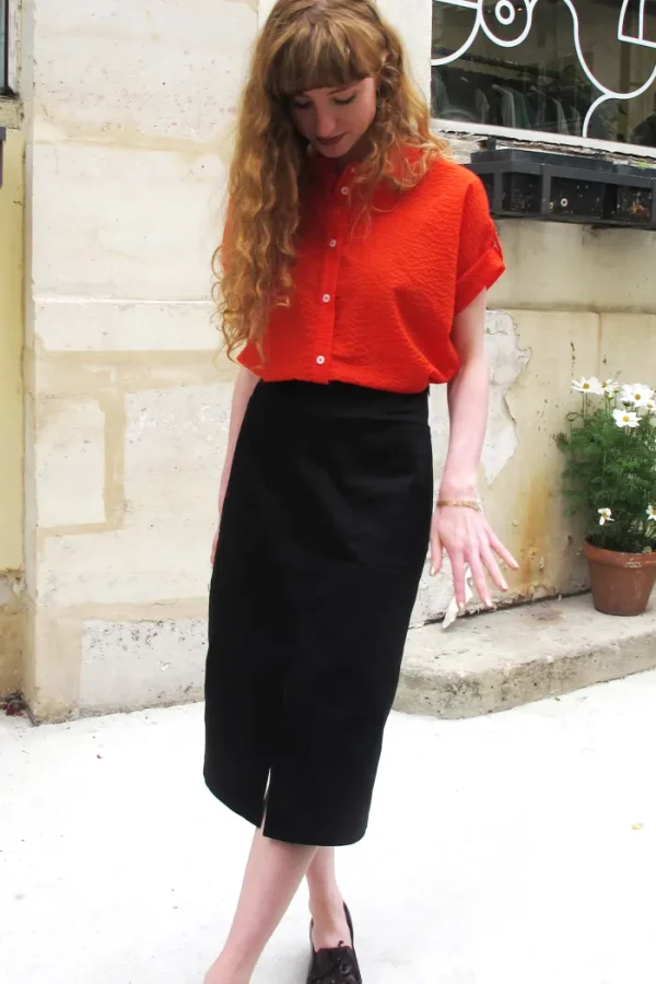 Erotokritos Tops & Shirts*Rori-Seersucker Short Sleeve Shirt-Coral