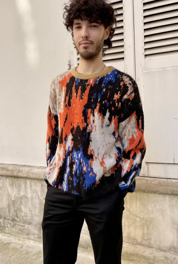 Erotokritos Tops & Shirts | Knitwear*Russel-Abstract Multicolor Jacquard Sweater