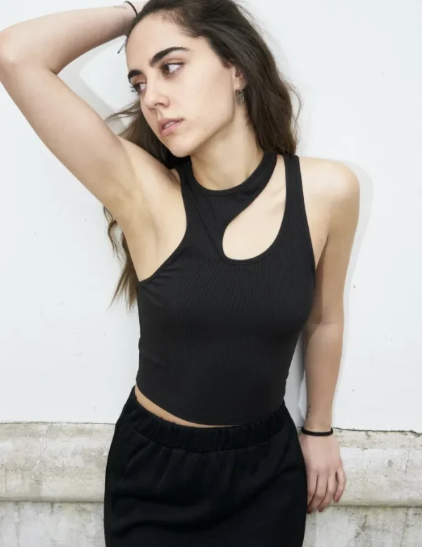 Erotokritos Tops & Shirts*Salli-Cropped Tank Top With Scoop Cut Outs
