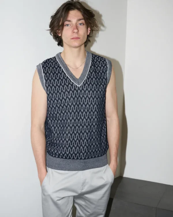 Erotokritos Knitwear | Tops & Shirts*Sandie - Jacquard Wave Knit Vest