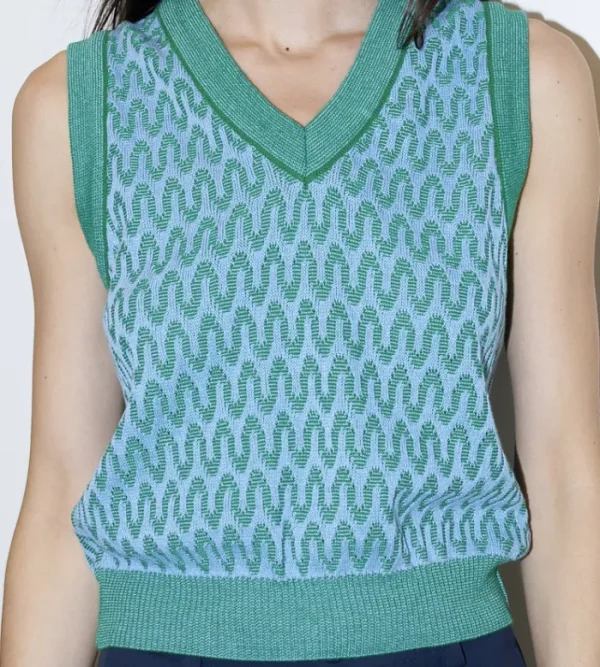 Erotokritos Knitwear | Tops & Shirts*Sandie - Jacquard Wave Knit Vest