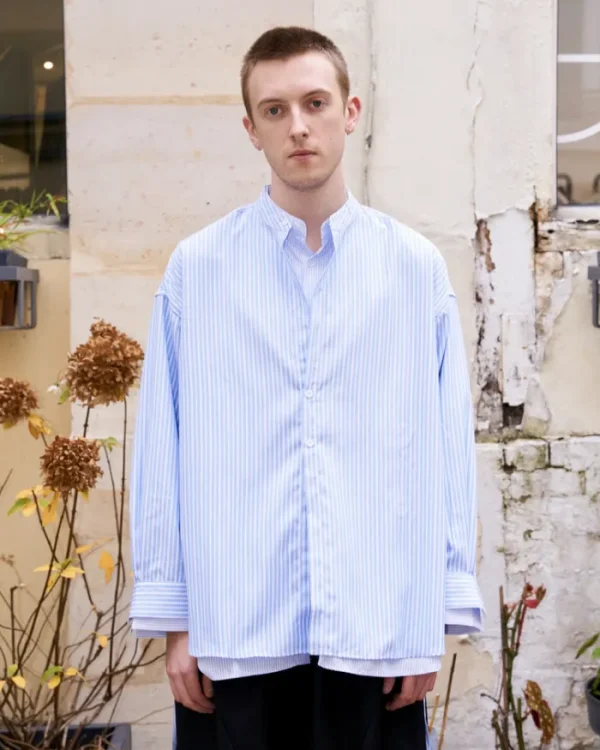 Erotokritos Tops & Shirts*Timothy - Oversized Double Layered Stripe Shirt