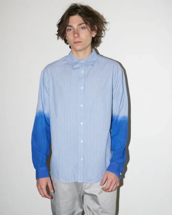 Erotokritos Tops & Shirts*Trevor - Oversized Stripe Shirt With Deep Dyed Sleeves