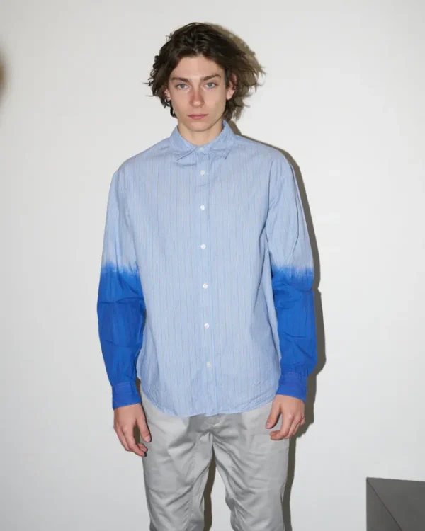 Erotokritos Tops & Shirts*Trevor - Oversized Stripe Shirt With Deep Dyed Sleeves