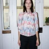 Erotokritos Tops & Shirts*Trixie - Printed Silk Shirt With Puffy Sleeves