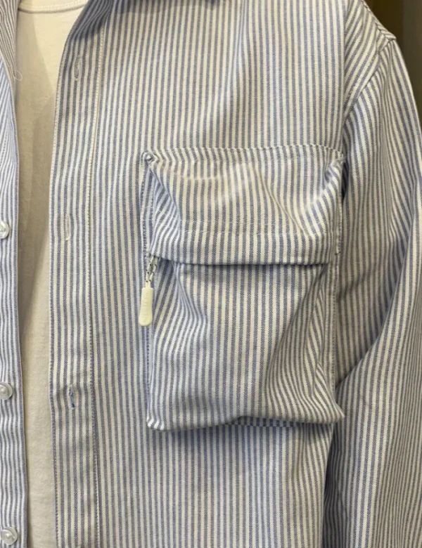 Erotokritos Tops & Shirts*Tyrion - Boxy 3D Pocket Stripe Over-Shirt