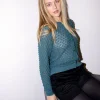 Erotokritos Knitwear | Tops & Shirts*Vanity - Textured Lace Knit Cardigan - Green