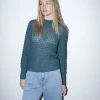 Erotokritos Knitwear | Tops & Shirts*Violet - Textured Lace Knit Top - Green