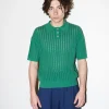 Erotokritos Tops & Shirts | Knitwear*Wesley - Crepe Knit Polo Shirt - Green