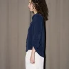 Erotokritos Tops & Shirts*Whitney - Silk Shirt - Navy