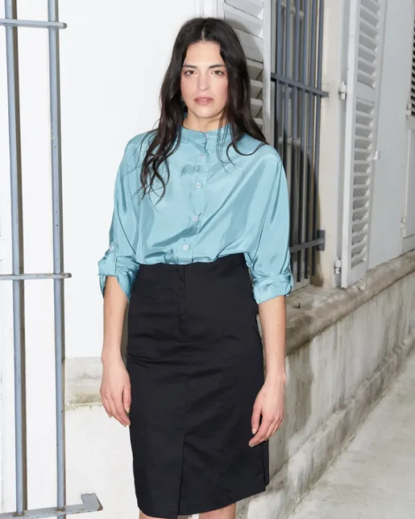 Erotokritos Tops & Shirts*Whitney Silk Shirt-Mint Blue