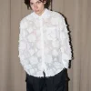 Erotokritos Tops & Shirts*Willow - Oversized Fringed Organza Shirt - White - M