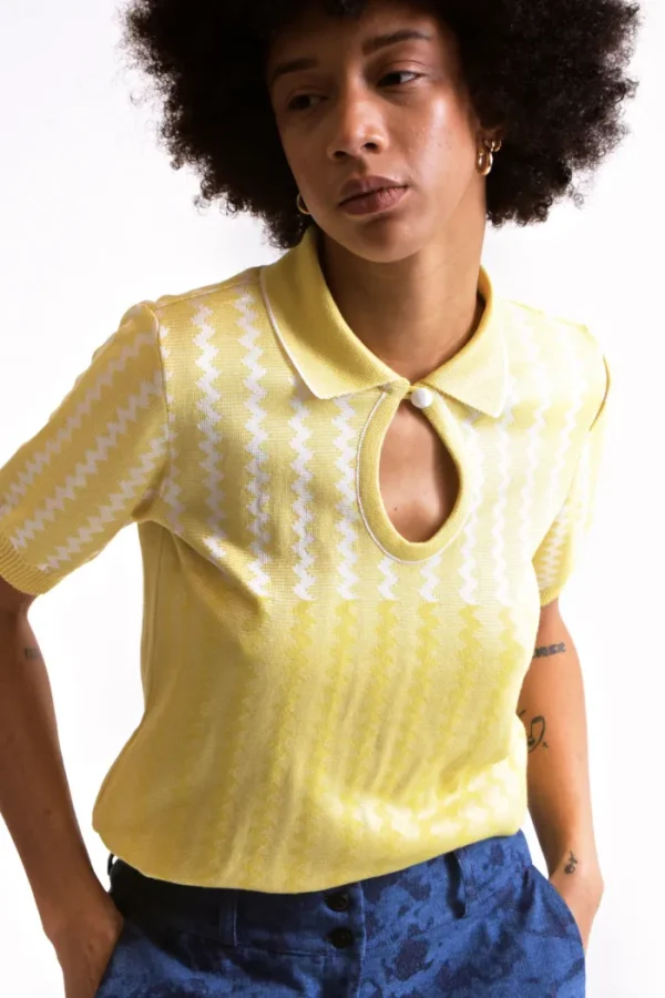 Erotokritos Knitwear | Tops & Shirts*Zola - Kniited Polo with Key Hole Closing