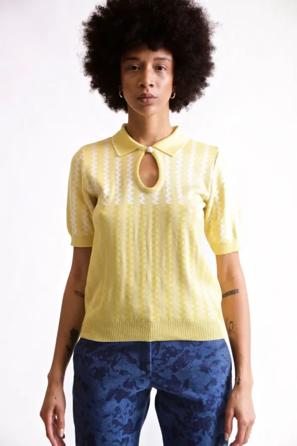 Erotokritos Knitwear | Tops & Shirts*Zola - Kniited Polo with Key Hole Closing